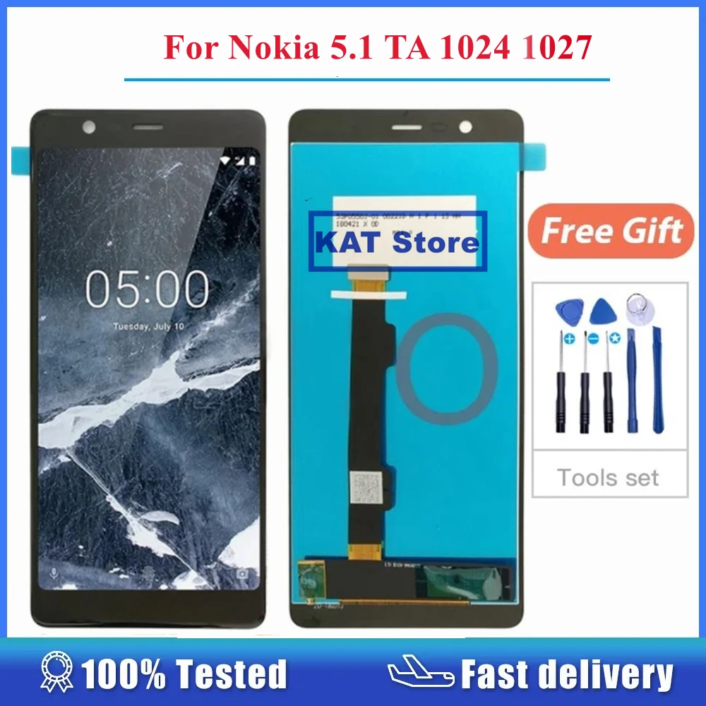 

For Nokia 5.1 TA 1024 1027 1044 1053 1008 1030 1109 LCD Display With Touch Screen Digitizer Full Assembly With Repair Tools