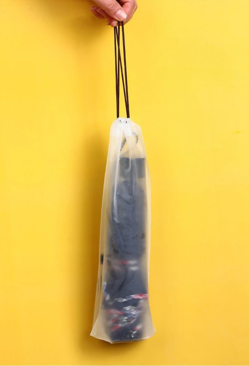 Description Picture 4 of item5pcs Transparent Waterproof Umbrella Storage Bag Portable Reusable Drawstring Bag Home Storage Organizer Umbrella Accessories