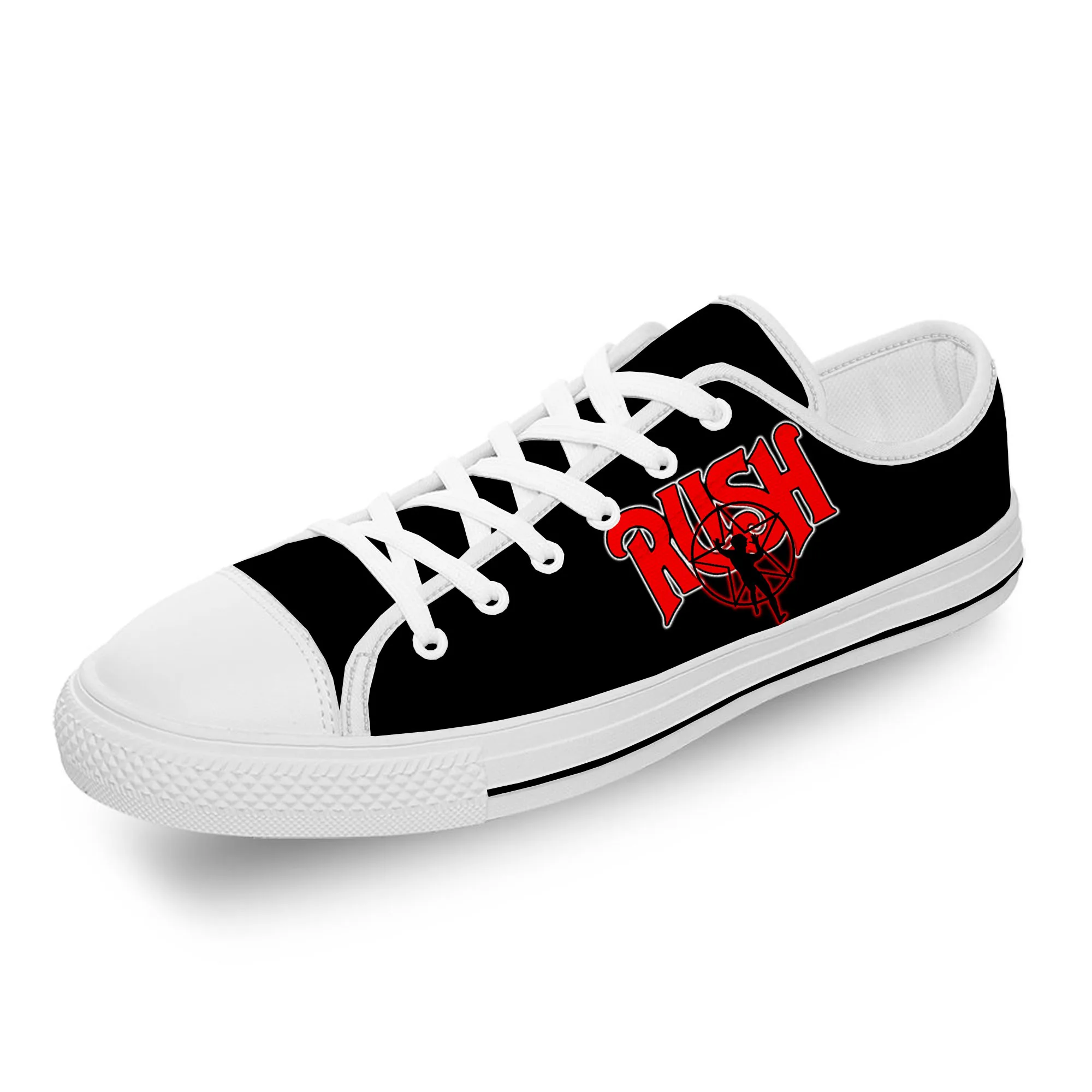 black flag rock band low top sneakers mens womens teenager casual shoes canvas running shoes 3d print designer lightweight shoe Rush Band Low Top Sneakers Mens Womens Teenager Casual 3D Print Shoes Canvas Running Shoes Cosplay Breathable Lightweight shoe