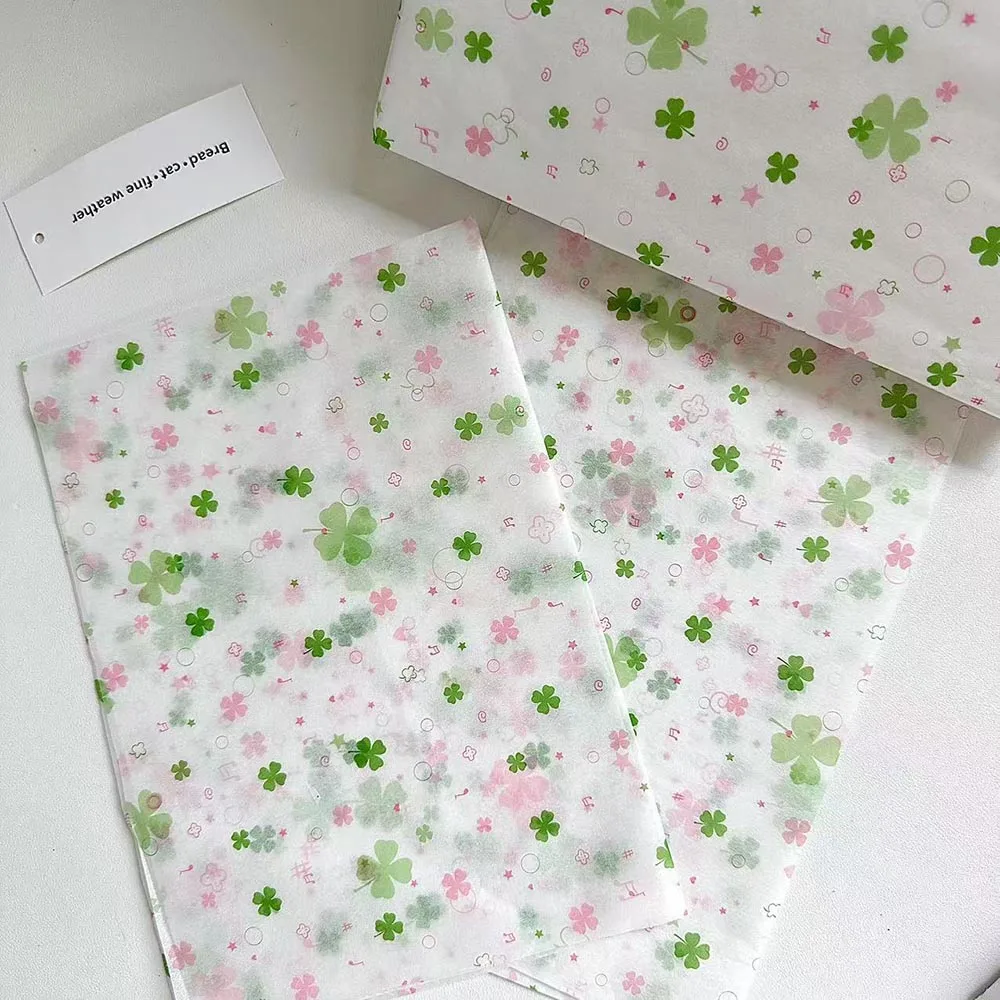 Vierblättriges Kleeblatt-Seidenpapier, gemustert, Eiscreme-Seidenpapier, Seidenpapier-Packung, bunt, für Party-Dekoration, Urlaubsgeschenk – Detail 2