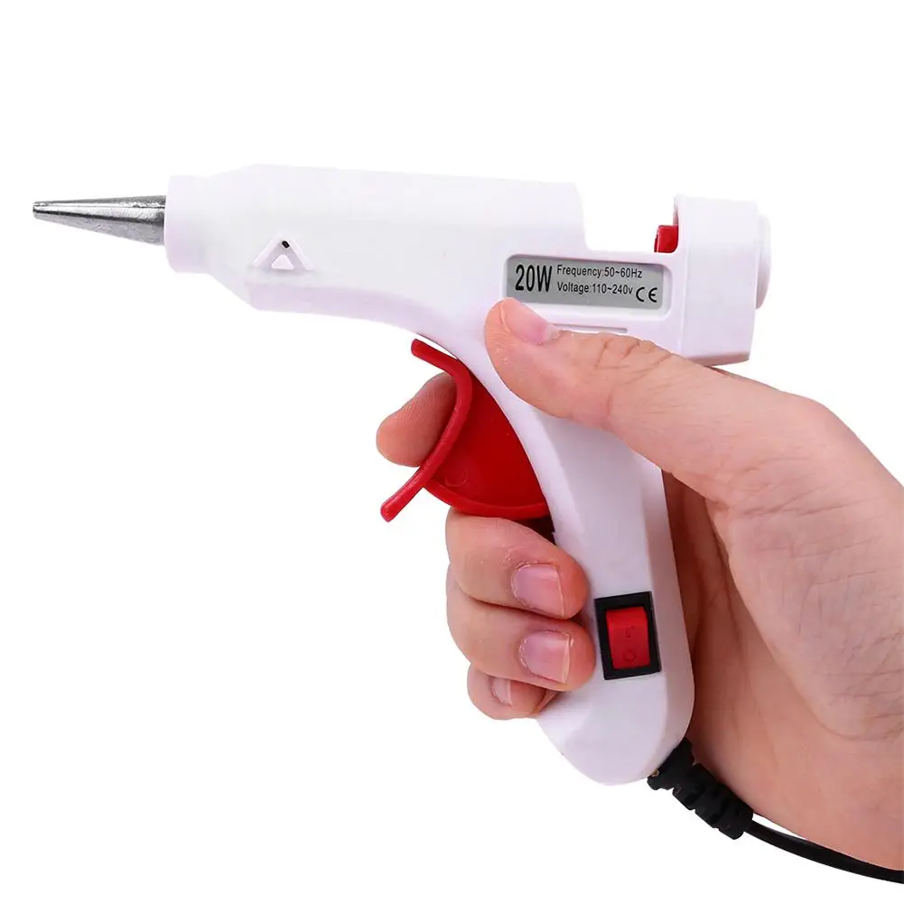 

10Pcs Glue Sticks + High Temp Heater Melt Hot Glue Machine 20W Home DIY Repair Tool European Regulation