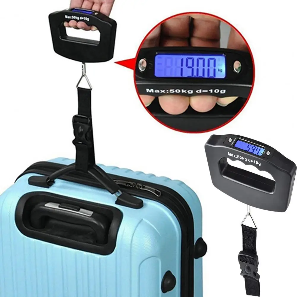 Travel Suitcase Luggage Weight Scale  Portable Lightweight Handheld Scale  LCD Digital Display 2XAAA Batteries Powered Q84D - AliExpress