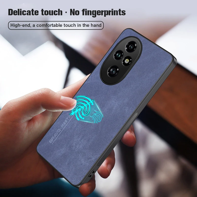 Honor200Pro Case Skin Feel Fiber Texture Leather Back Cover for Honor200 200 Pro 5G