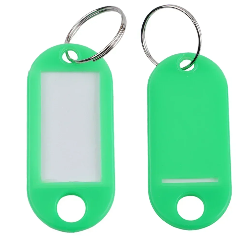 Customizable Keychain ID Tags with Writable Plates and Split Ring
