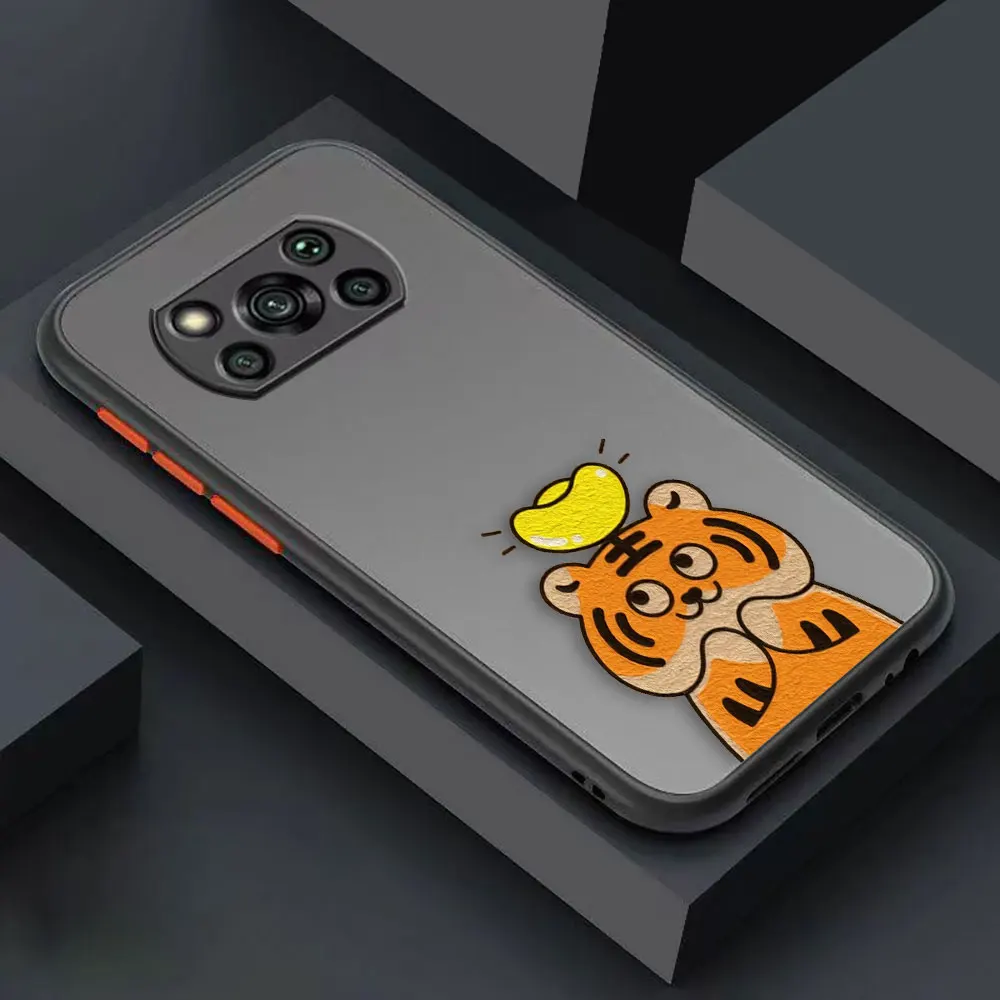 thumbnail image 1 of Matte Case for Xiaomi POCO X4 X3 X2 M4 M3 M2 F4 F3 GT F2 C40 CC9 PRO 4G 5G A3 MIX4 CIVI Case Funda Coque Shell Cute Little Tiger, 1 of 5