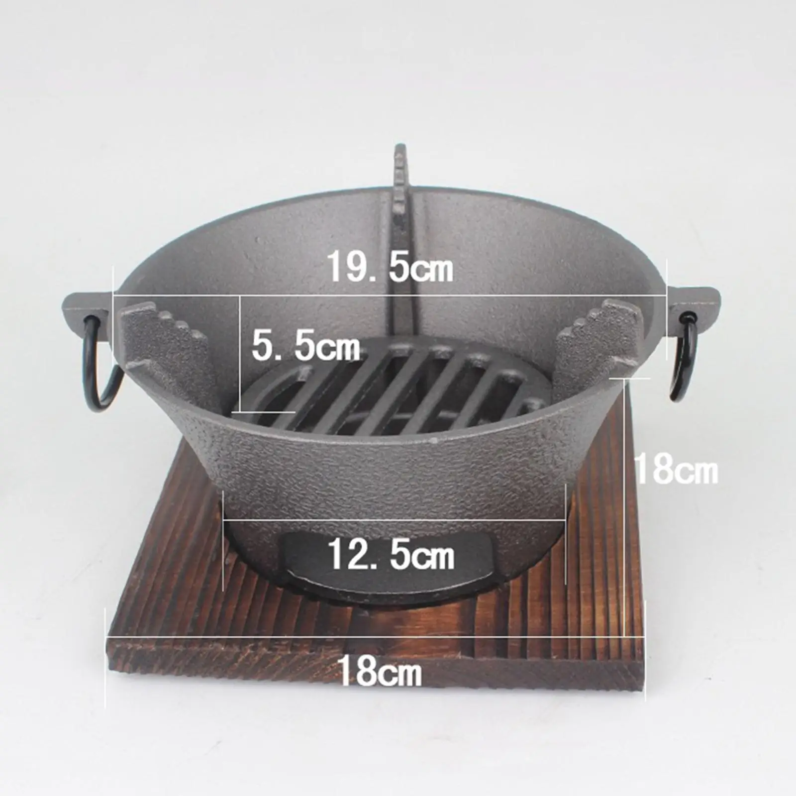 Multifunctional BBQ Stove Wooden Shelf, Kitchenware Cooking Utensil Barbecue Stove Furnace Grate for Barbecue Hiking Camping