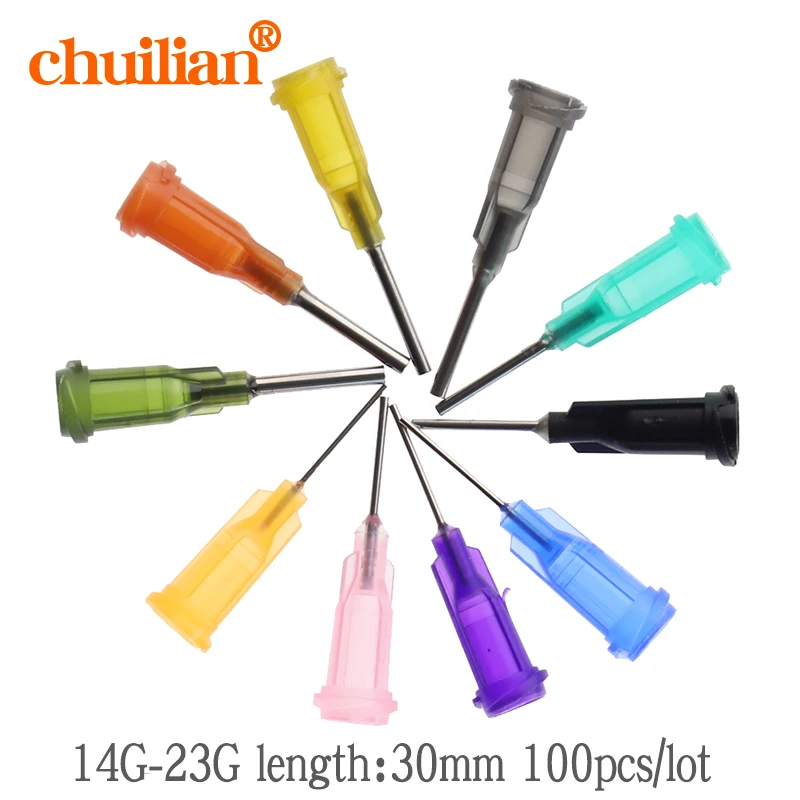 Steel Dispensing Tapered Pinhead Glue Liquid Dispenser Needles 100pcs/lot 14-23G 10 Models Availlable for Dispenser Controller