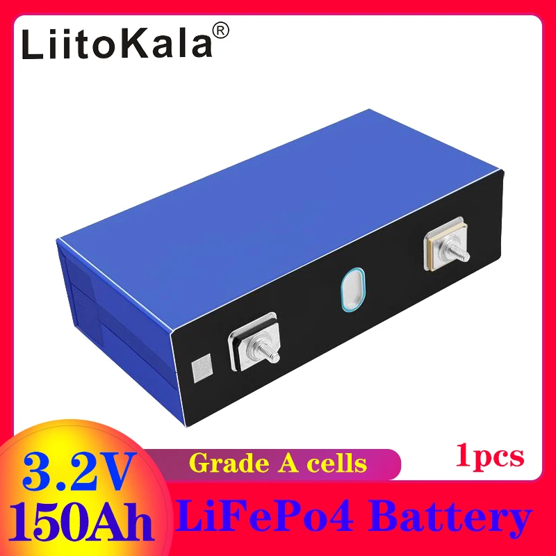 

1PCS LiitoKala 3.2v 150Ah lithium battery deep 6000 cycle for diy 12v 24v 36V 48V Solar energy storage RV Solar Panel caravan