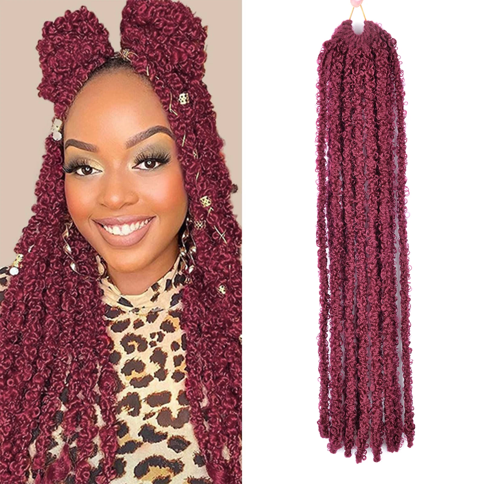 Butterfly Locs Crochet Hair Extensions Locks Braid Synthetic Hair 14