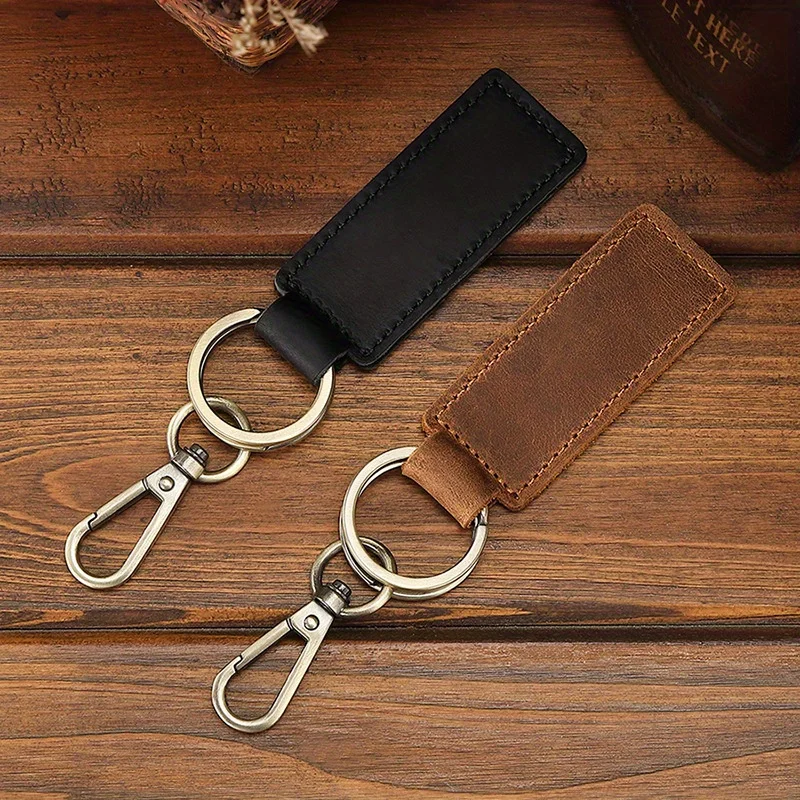 Vintage Leather Keychain - Premium Car Key Fob Accessory