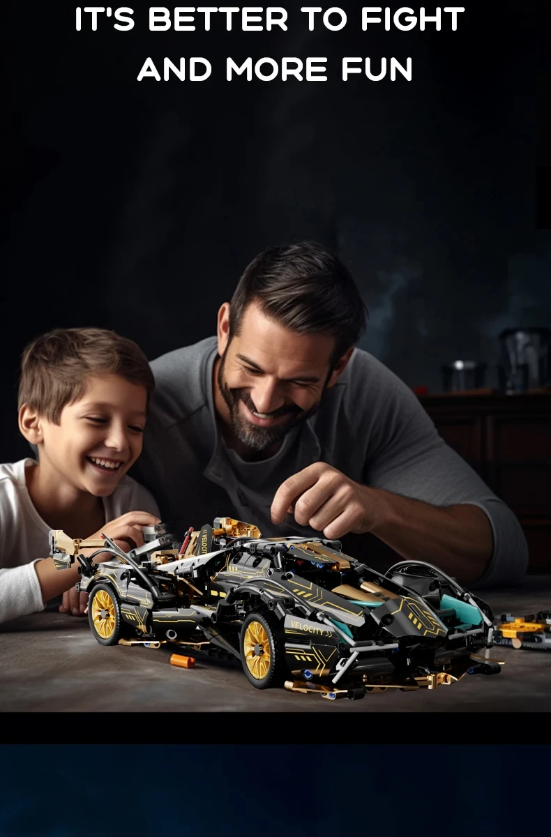 1:14 Scale Super Racing Car Building Blocks, DIY Sports Vehicle Model Kit Constr