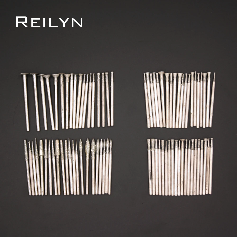 그라인딩 비트 다이아몬드 버 드레멜 연마 헤드, 회전 도구 조각, 유리 옥 스톤..