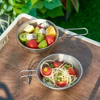 Portable 300ml Outdoor Camping Picnic Tableware Folding Pure Sierra Titanium Cup 2