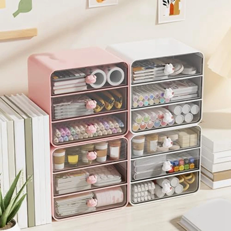 3 Tiers Makeup Organizer Holder Cosmetic Storage Box Bathroom Countertop Organizer White-B 4
