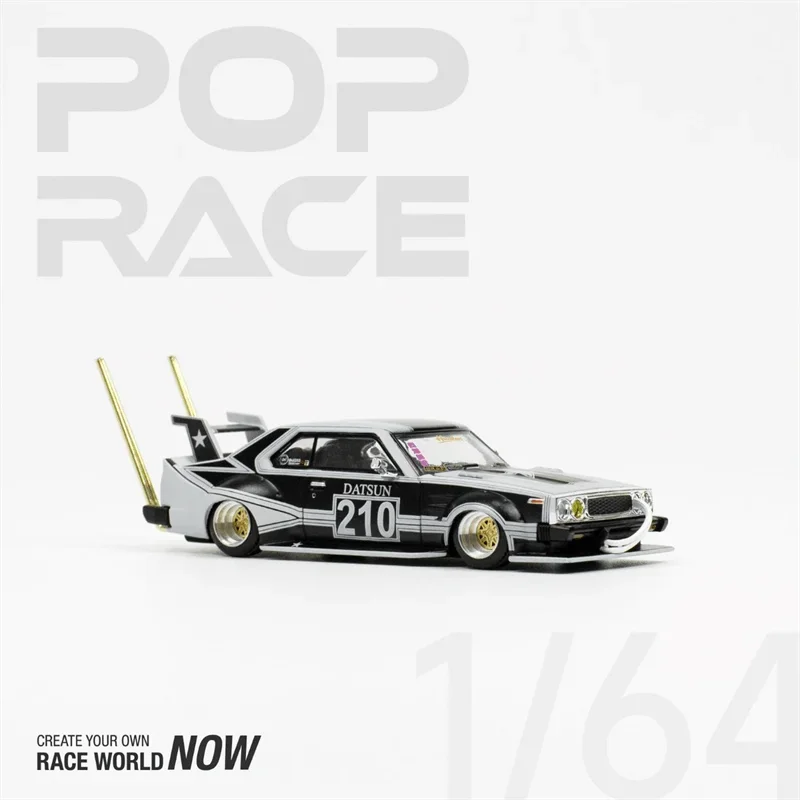 

PreSale Pop Race 1:64 Nissan Skyline Mk5 C210 Kaido Racer Bosozoku Black Grey Die-Cast Car Model Collection Miniature