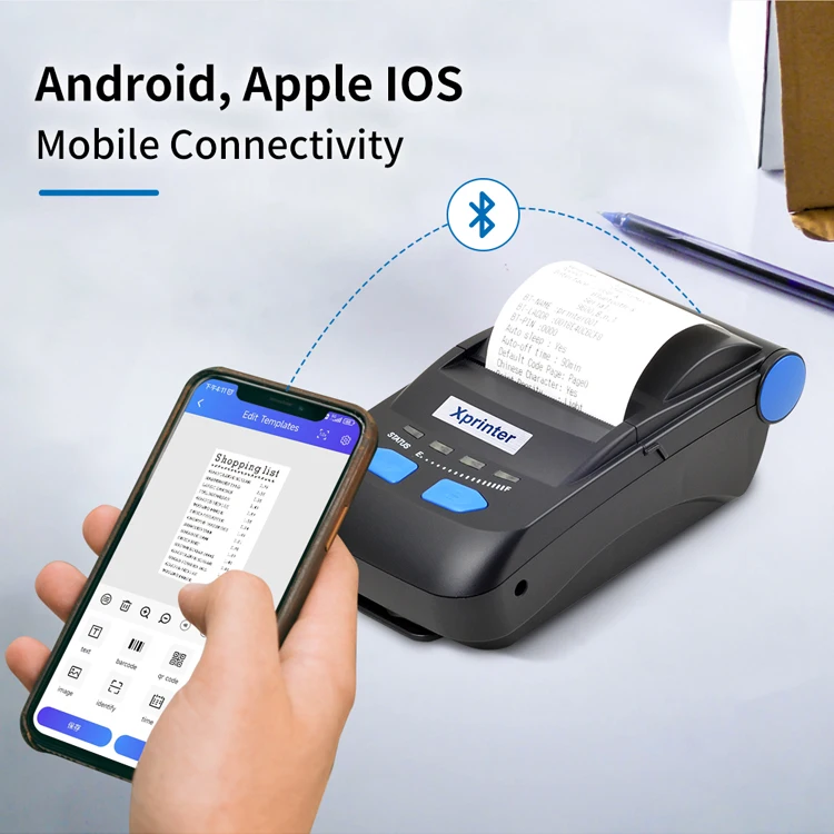 Xprinter P300 열전사 USB+블루투스 휴대용 58mm 현금 등록기 영수증 프린터(슈퍼마켓 소규모 사업용)