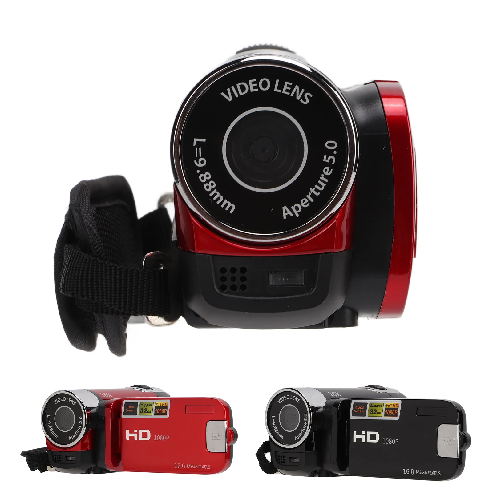 풀 HD 디지털 비디오 캠코더, 4K 48MP 카메라 녹음기, 270 ° 회전, 2.7 인치 컬러 스크린, 16X 줌, 신제품