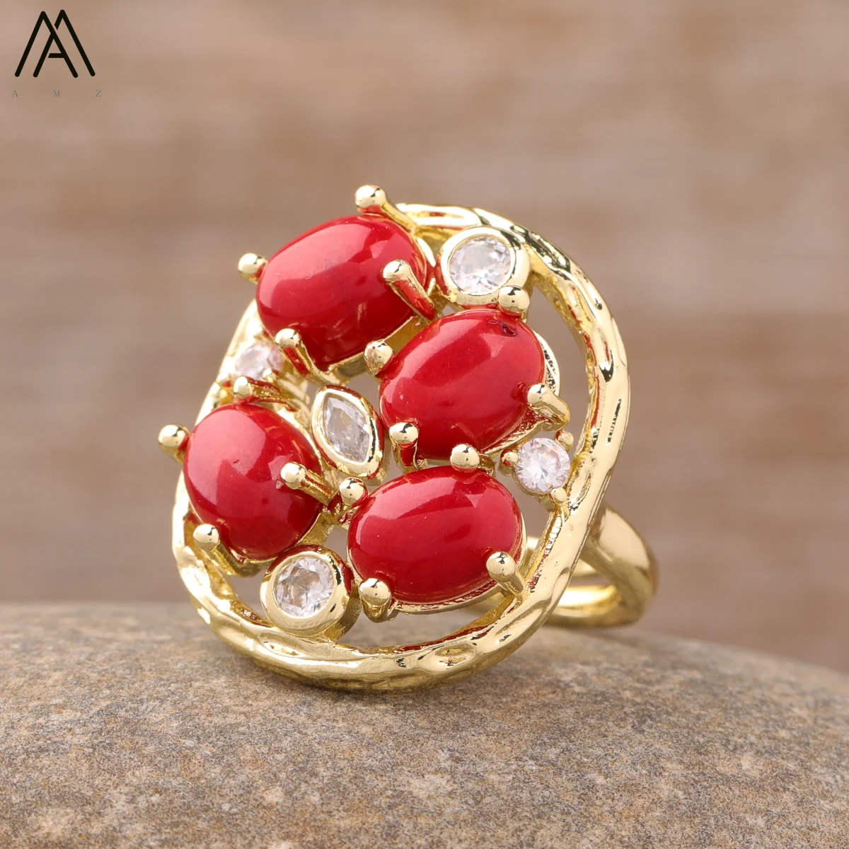 Fine Quality 6 Carats Natural Coral Ring for Women - Gleam Jewels | Coral  ring, Gold ring designs, Ring designs