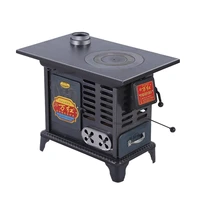 เตาผิงเหล็กหล่อแบบย้อนยุคสำหรับใช้ในบ้าน พร้อมปล่องไฟ เตาเผาไม้สำหรับบ้านพักตากอากาศ เต็นท์ และลานบ้านสไตล์ฝรั่งเศส 3