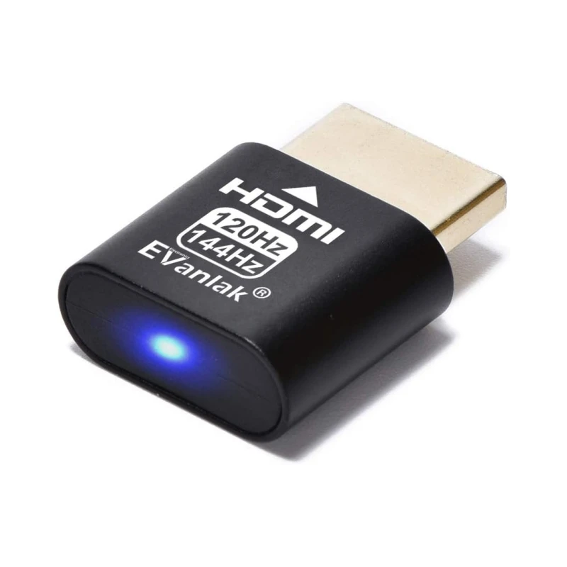 HDMI 더미 플러그 2K@120Hz/1080P@144Hz EDID 에뮬레이터 - 헤드리스 PC용 가상 디스플레이 어댑터, 플러그 앤 플레이, 윈도우/리눅스/맥