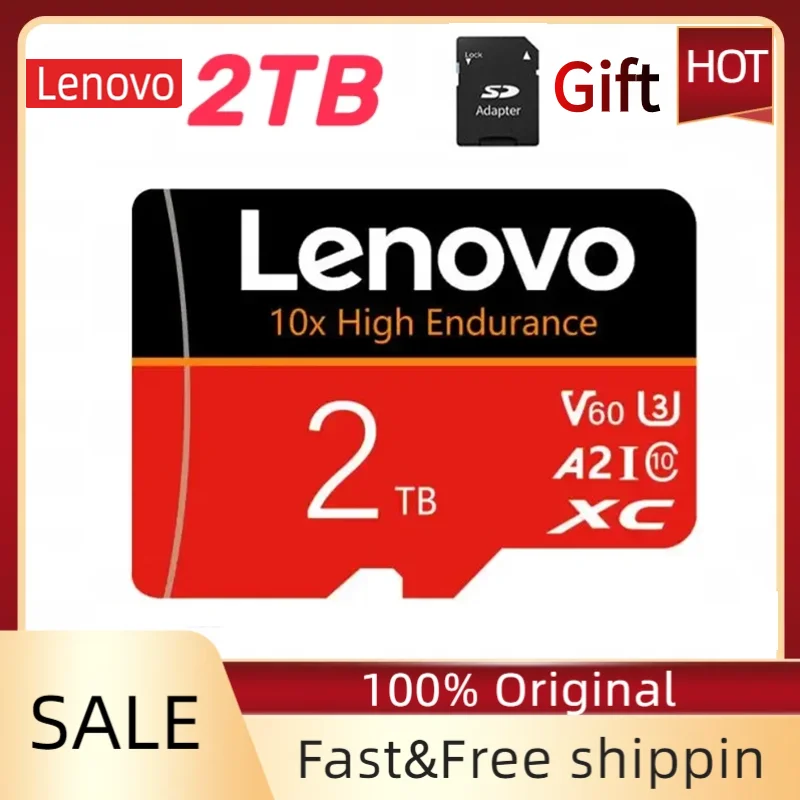 

Original Lenovo 1TB Micro TF SD Card Memory Card TF/SD 2TB 128GB 256GB 512GB Mini Memory Card Class10 For Camera/Phone Nintendo