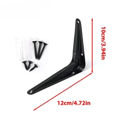 Durable Metal Floating Shelf Brackets - Decorative Wall Corner Braces with Screws - 4 Set (5inch)