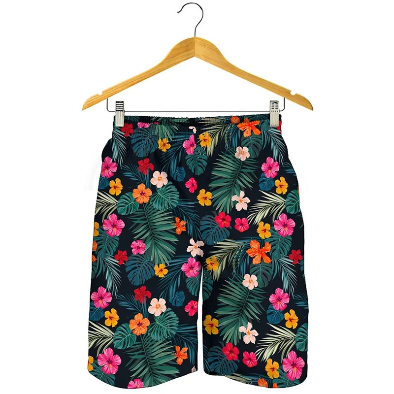 

Hot Sale Tropical Flowers 3d Print Beach Shorts Men Summer Street Cool Short Pants Swim Trunks Fashion Surfing Board Shorts