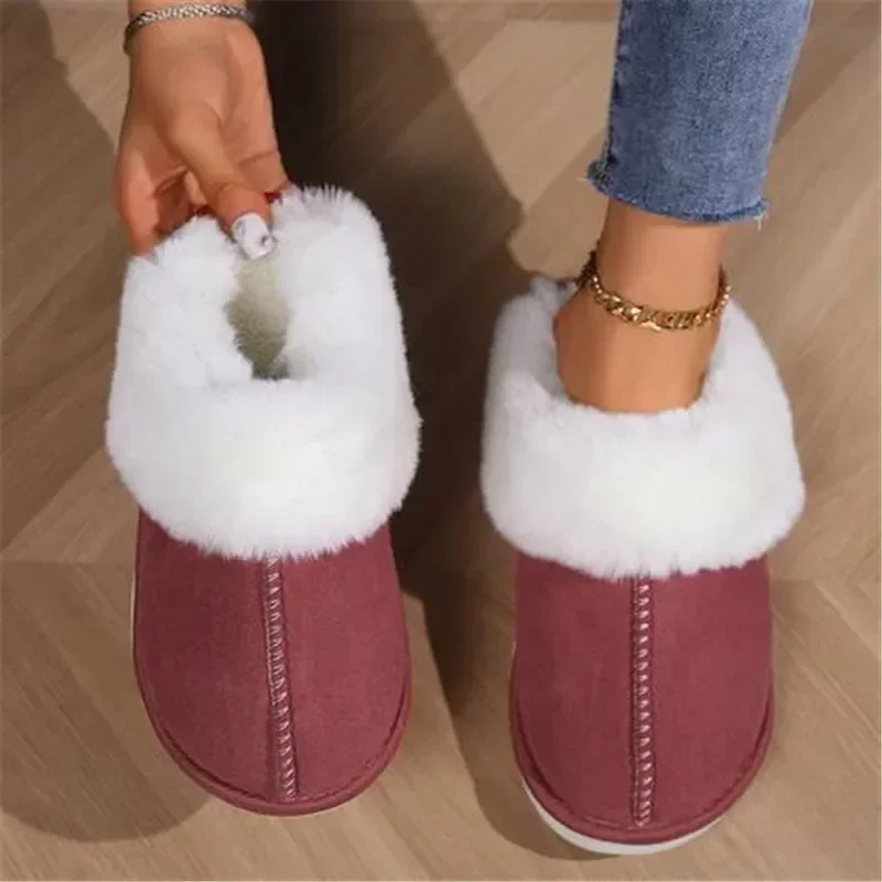 

New Women Indoor Slippers Warm Plush Home Slipper Anti Slip Autumn Winter Shoes House Floor Soft Slient Slides