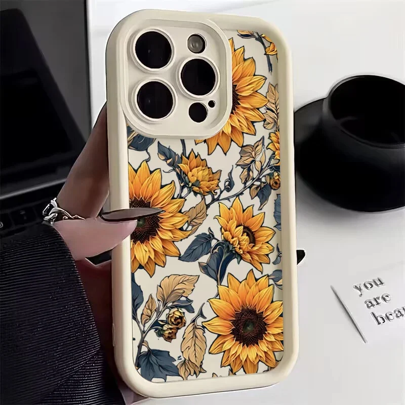 Retro Sunflower Floral Print Phone Case Cover