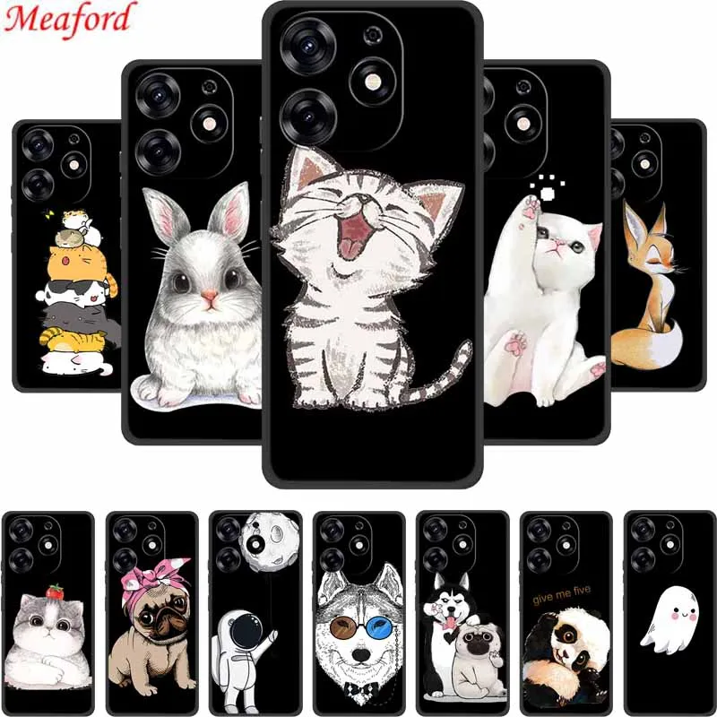 6.6 "Per Infinix Smart 8 Pro Case Smart8 Pro Custodie Morbide In Silicone Nero Per Infinix Smart 8 Hd Pro Cover Posteriore Cartoon