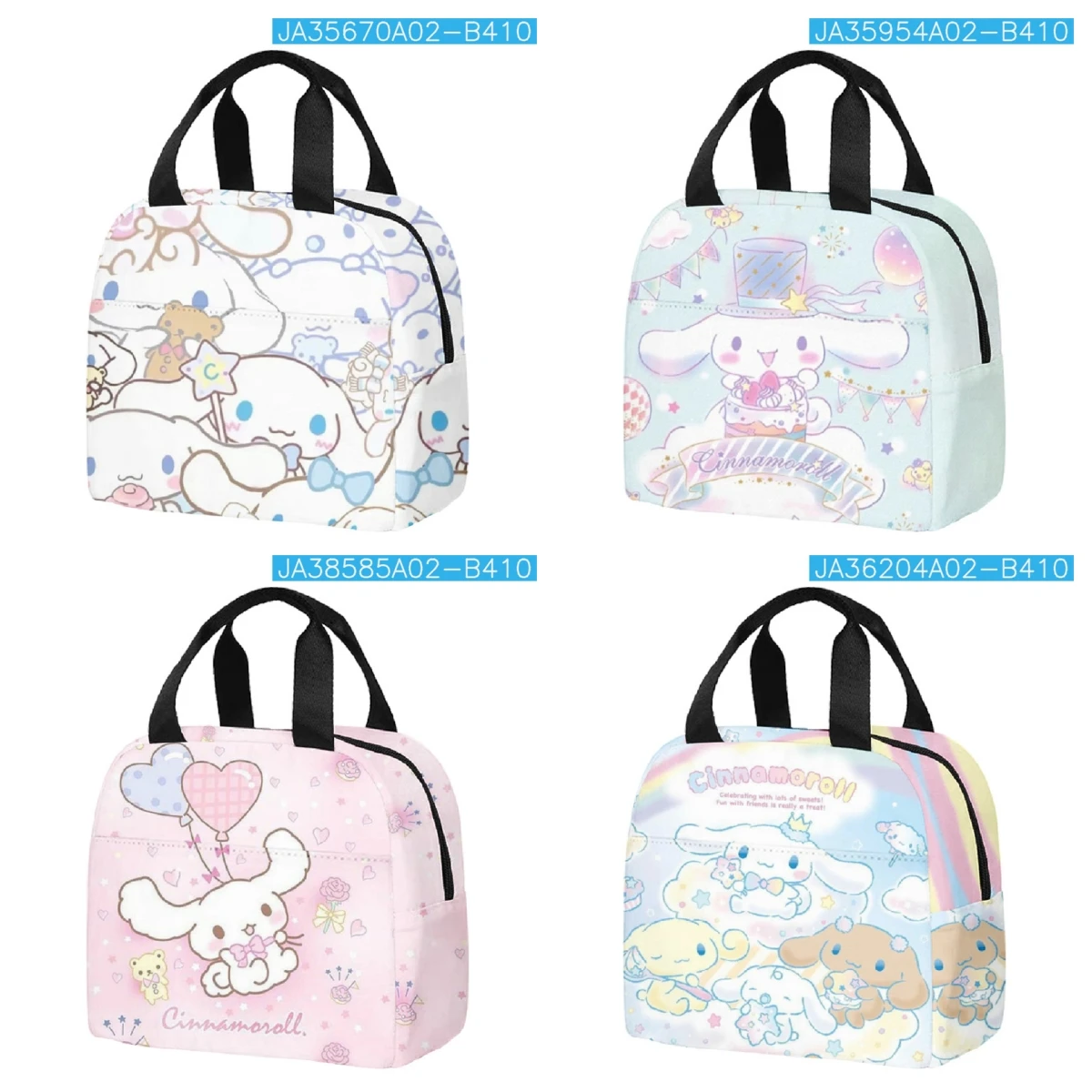 

Sanrio Anime Cute Cinnamoroll Insulated Cooler Lunch Box Bag Cartoon Portable Bento Tote Bag Large Capacity Food Storage Handbag