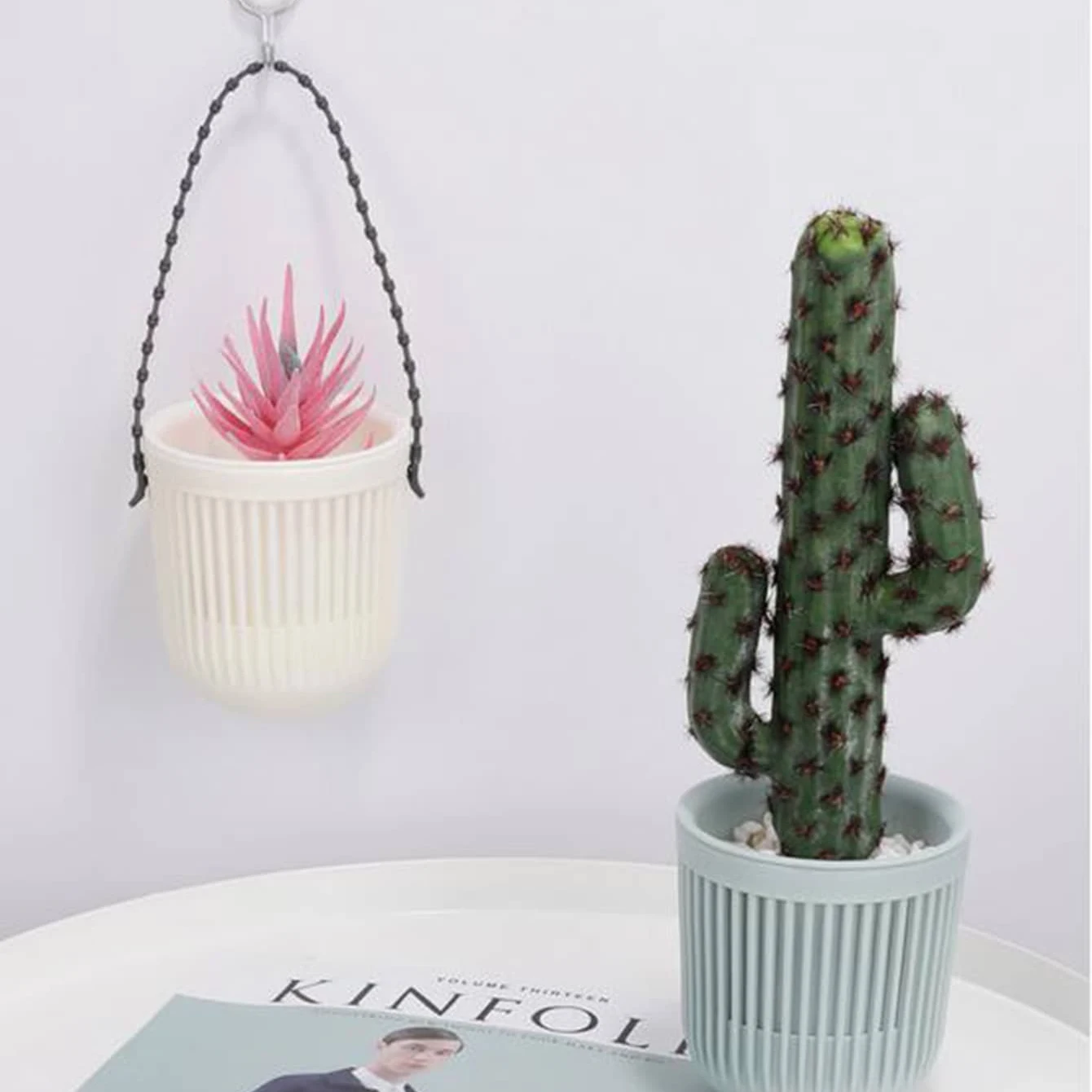 1pc Hanging Plastic Basket Pot, Hanging Orchid Pot, Wall Hanging Green Plant Flower Balcony Thickened Resin Pot