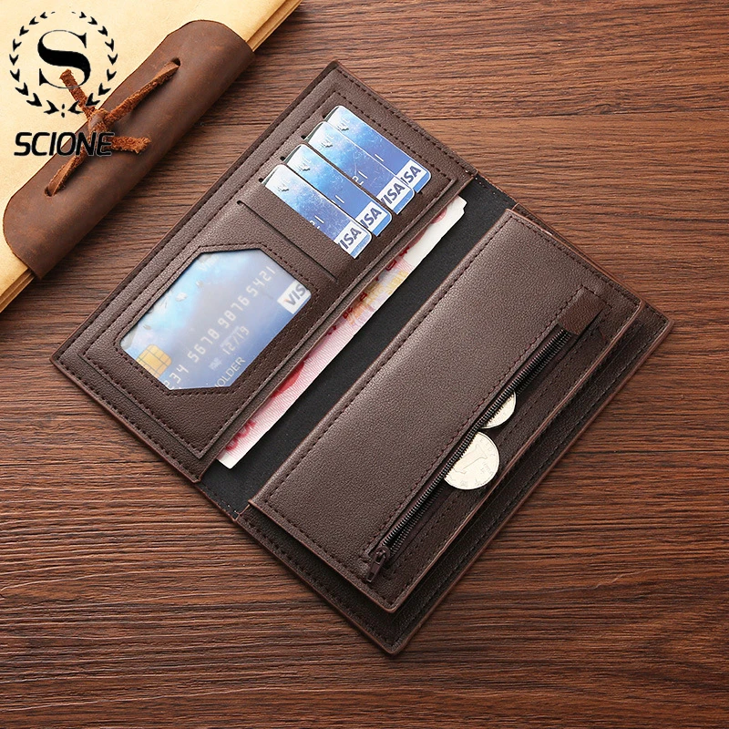 

Long Purse Fashion Wallets For Men Leather Solid Colors Simple High-quality Male Multiple Card Portable Money Bag K442