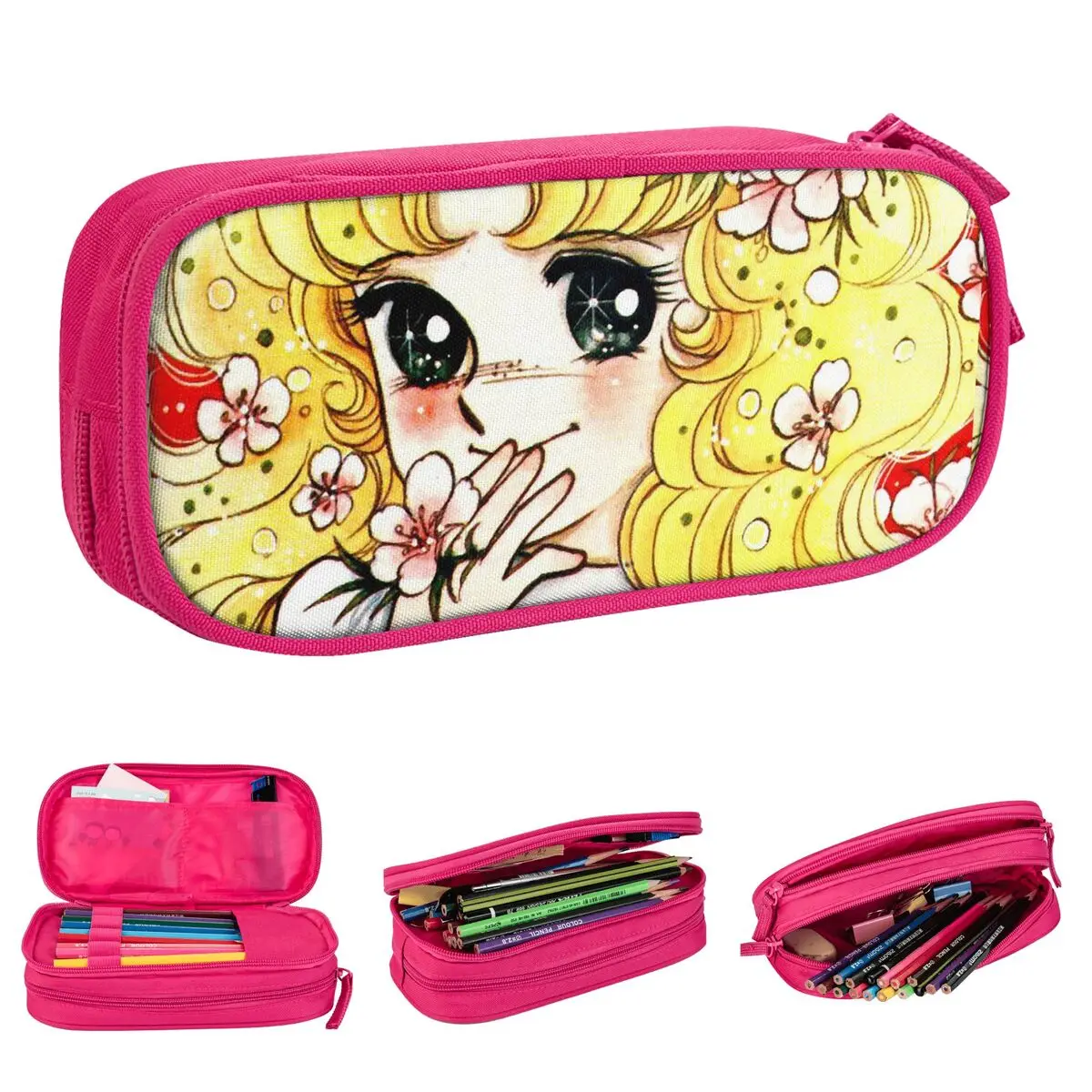 

Candy Candy Anime Cartoons Pencil Cases Kawaii Cute Girl Flowery Pencilcases Pen Box for Student Bag Office Gifts Stationery