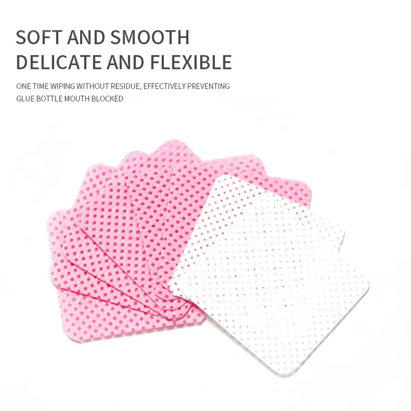 Lint-Free Eyelash Glue Wipes Paper Gel Polish Remover Clean Month of Glue Bottle Cotton Pads Beauty Cleaning Tools 600Pcs/Pack