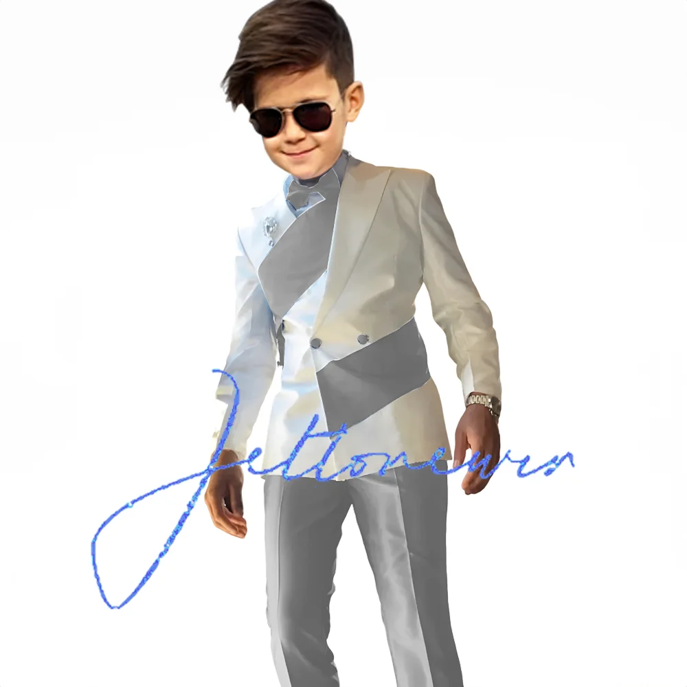 Wedding Boy Suit 2 Piece Set Double Breasted Blazer Tuxedo for KIds Party Clothes Size 2-18 Years Old Boy Suit