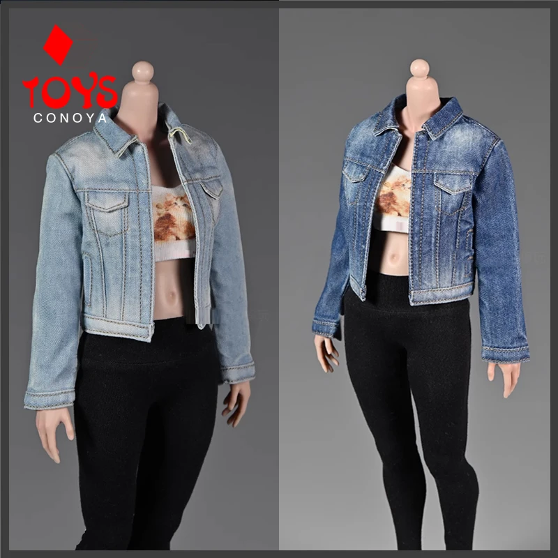 

In Stock 1/6 Scale Fashionable Trend Basic Versatile Short Denim Clothing For 12Inch Female Solidier Action Figure Body Model