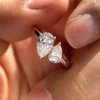 89594-f19633.jpg Bague en diamant Moissanite Double poire pour femmes, 1.5cttw, deux pierres Toi Et Moi, bandes de mariage, argent 925, plaqué or 18 carats, bijoux