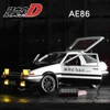 1:24 Initial D Toyota Trueno AE86 Alloy Diecast Car Model Sports Car Toys For Kids Adults Pull Back Vehicles Toy Cars Black Hood 1