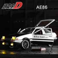 1:24 Initial D Toyota Trueno AE86 Alloy Diecast Car Model Sports Car Toys For Kids Adults Pull Back Vehicles Toy Cars Black Hood 1