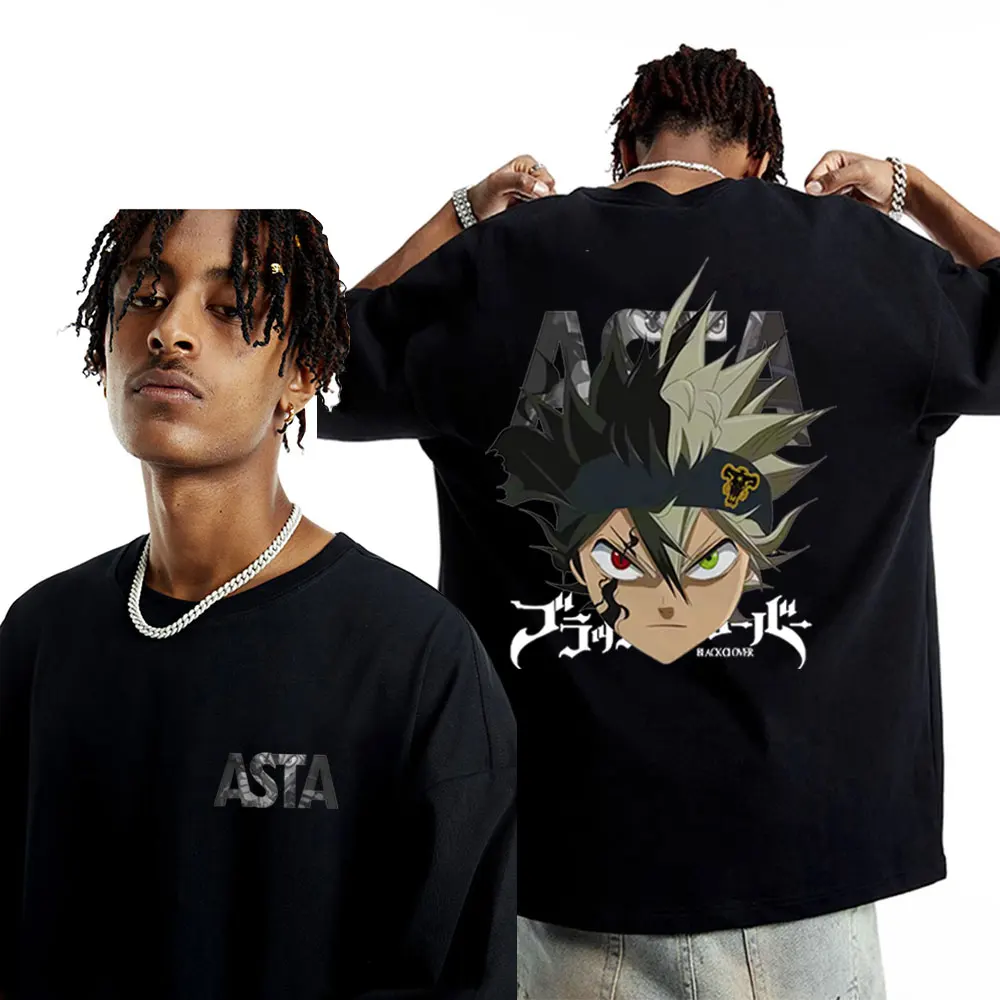 

Funny Anime Black Clover Double-sided Print T-shirt Men's Women's Harajuku Streetwear Tee Shirt Oversized Streetwear T Shirt Top