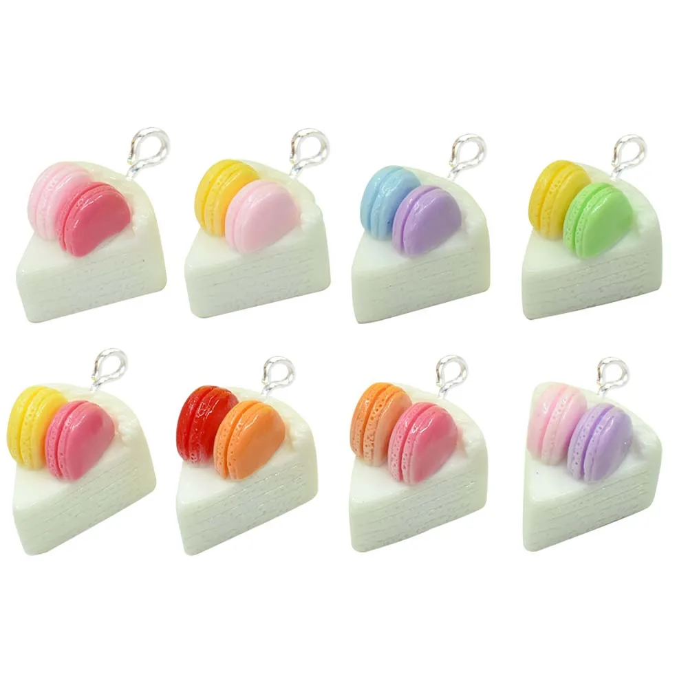 

8Pcs/ Food Charm Resin Simulation Cartoon Cookies Cake Pendant For Earring Keychain DIY Jewelry Making Findding