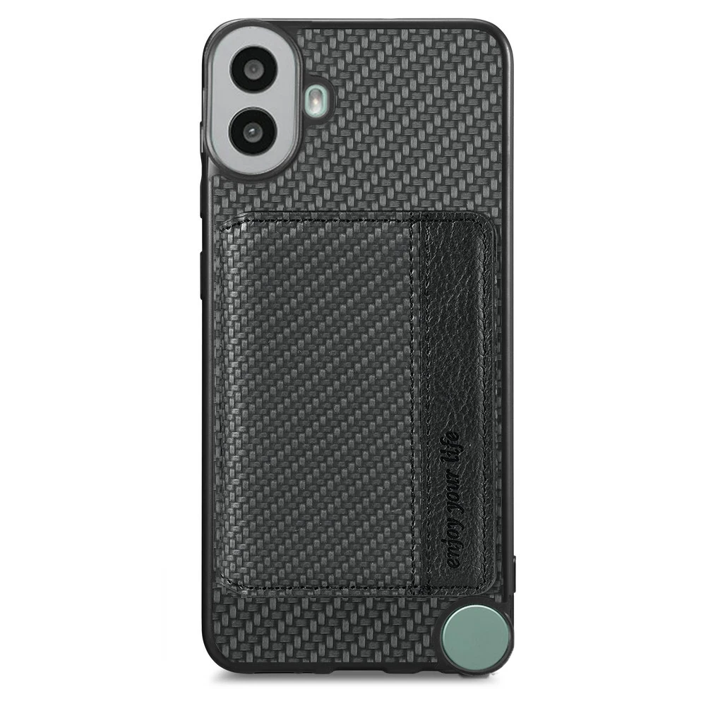 Leather Card Case Wallet with RFID Protection and 360° Protective Magnetic Back Cover