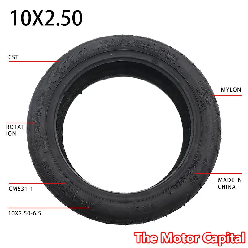 

CST10x2.50-6.5 Tubeless Tire 10*2.50-6.5 Thickening vacuum tire for 10Inch Electric Scooter Balance Car Wheel Tyre Accessories