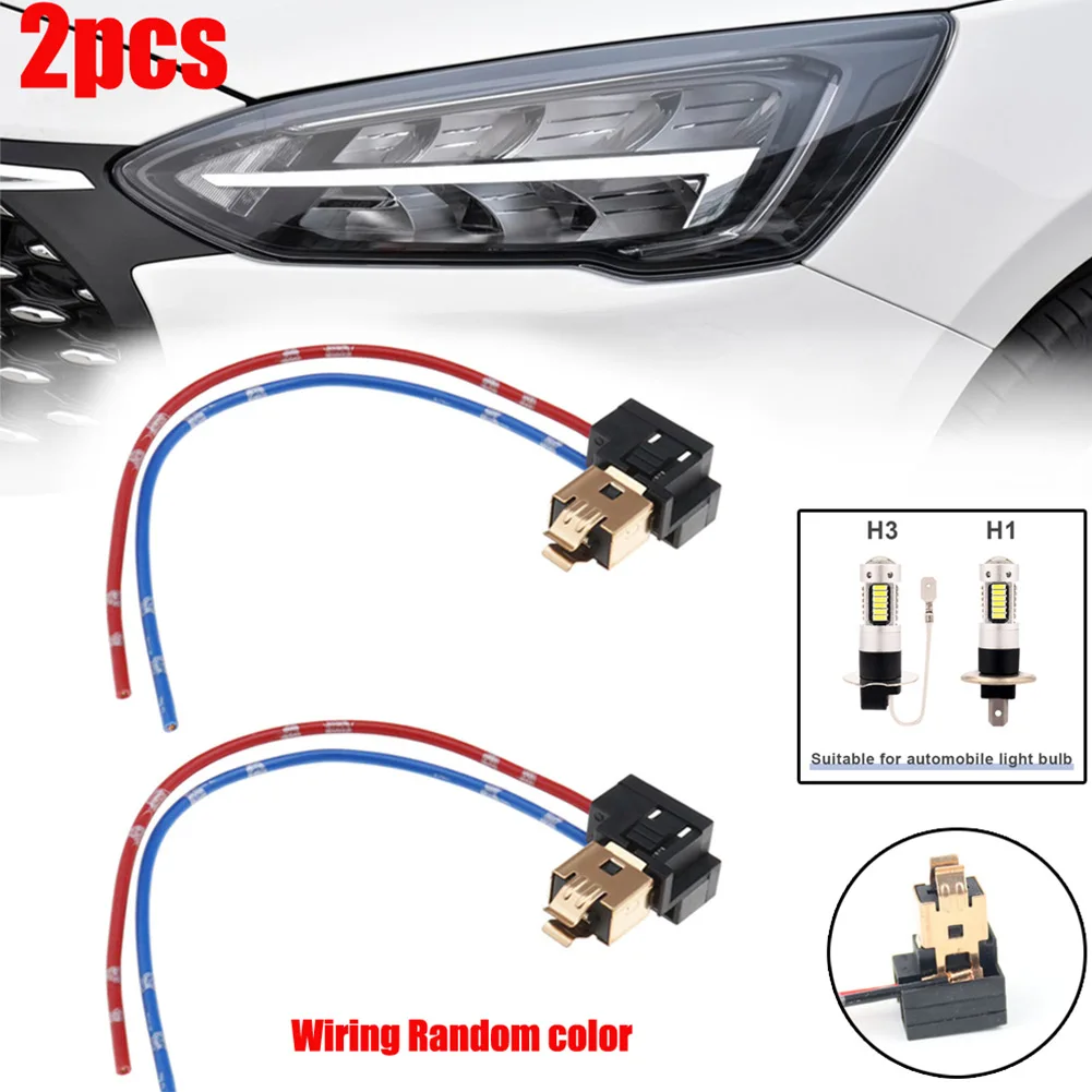 Car Light Socket Harness Automotive Headlight Adapter H1 H3 Socket Extension Wiring Harness Connector LED Headlamp Adapter 2pc headlight holder led headlight headlight spring clips light bulb socket socket connector plug adapter