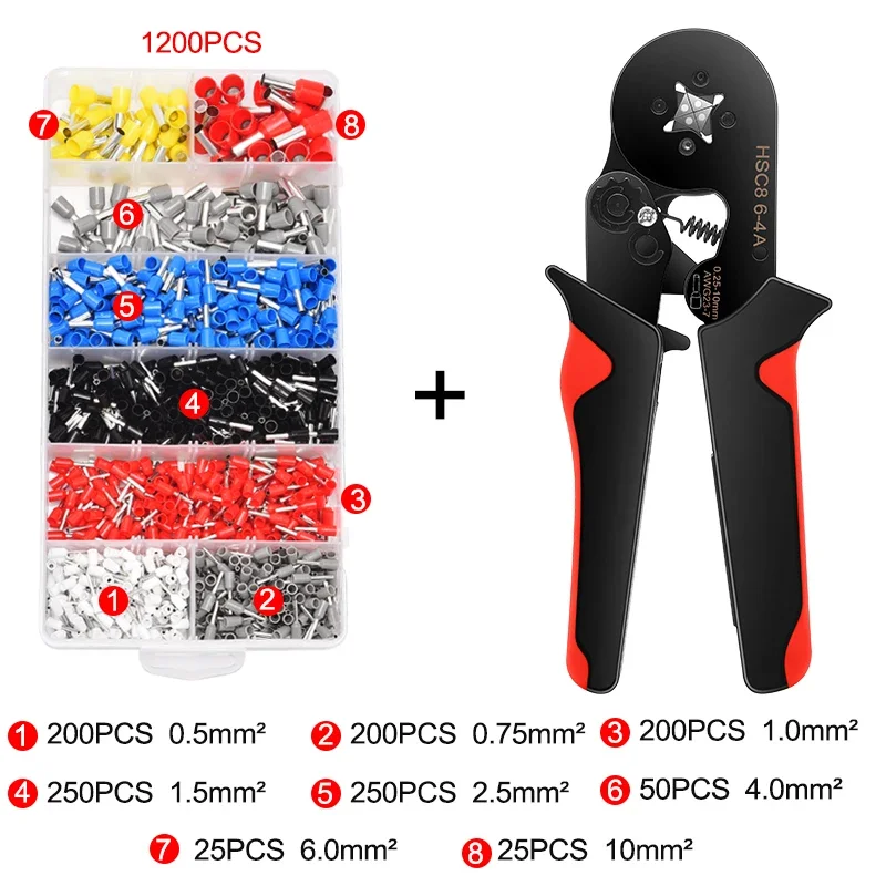 

Wire Ferrule Ferrules Electrical Tool With Connectors, 1200 23-7 Set 1 Kit PCS Crimping