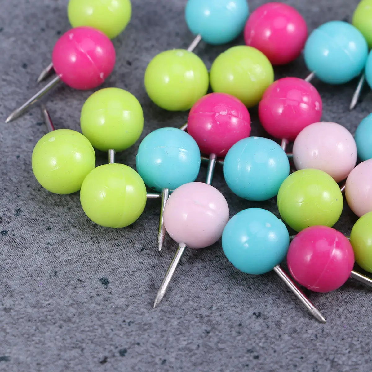 100Pcs 10Mm 활기찬 공 모양의 푸시핀 벽 코르크보드 지도 표시 사무실 학교 전시회 사용을 위한 장 드로잉 핀