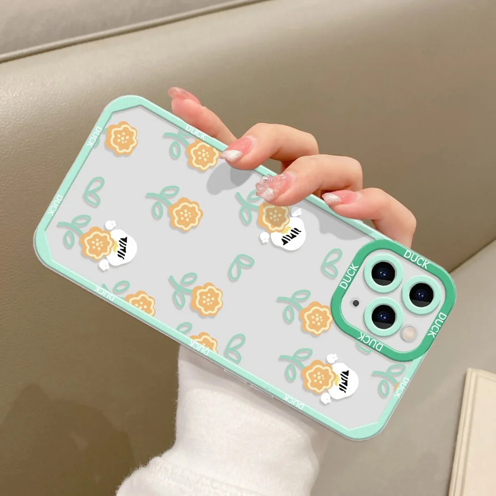 Anime Scenery Flowers Leaves Daisy Transparent Soft Phone Case