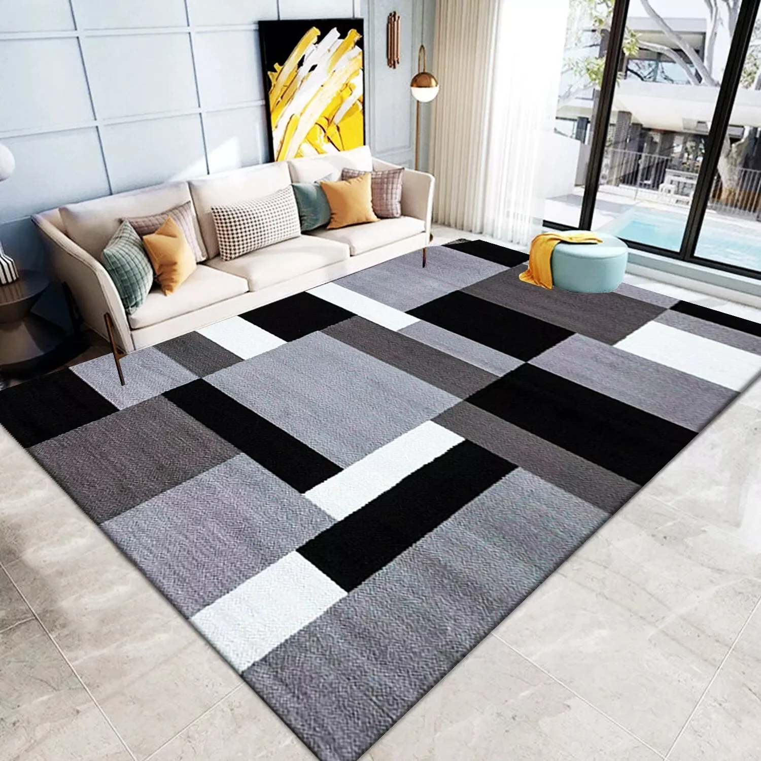 Tapete Geométrico Azul: Um Toque de Modernidade para Sua Casa 9