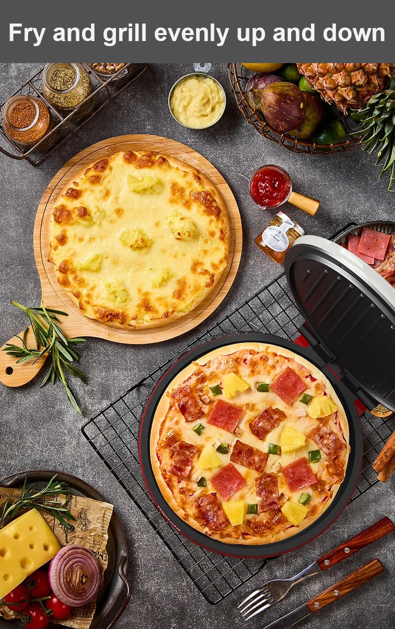 Description Picture 3 of itemMultifunction Pizza Griddle Electric Baking Pan Double-sided Heating Crepe Maker Non-Stick Pancake Cooker Steak Grill Skillet EU